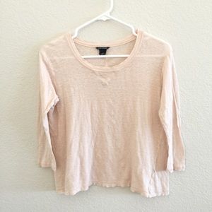 Club Monaco Light Pink Linen Blend Sweater Top, S